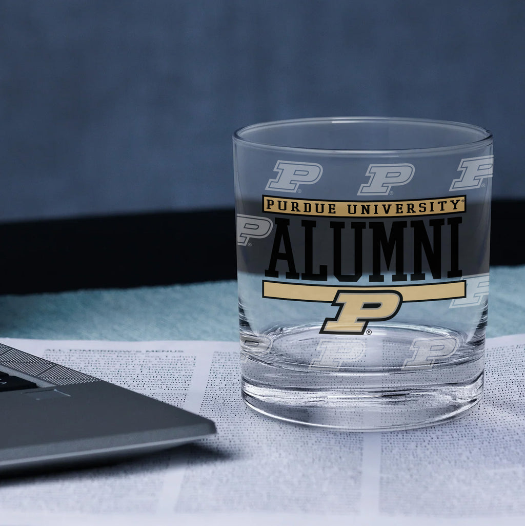 Set of 2 Purdue Boilermakers 14oz Alumni Rocks Glasses