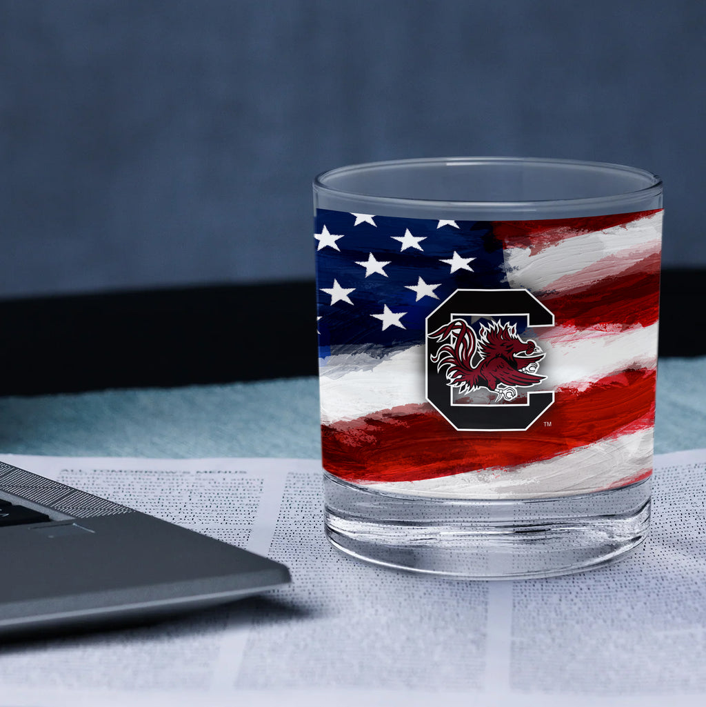 Set of 2 South Carolina Gamecocks 14oz Americana Rocks Glasses