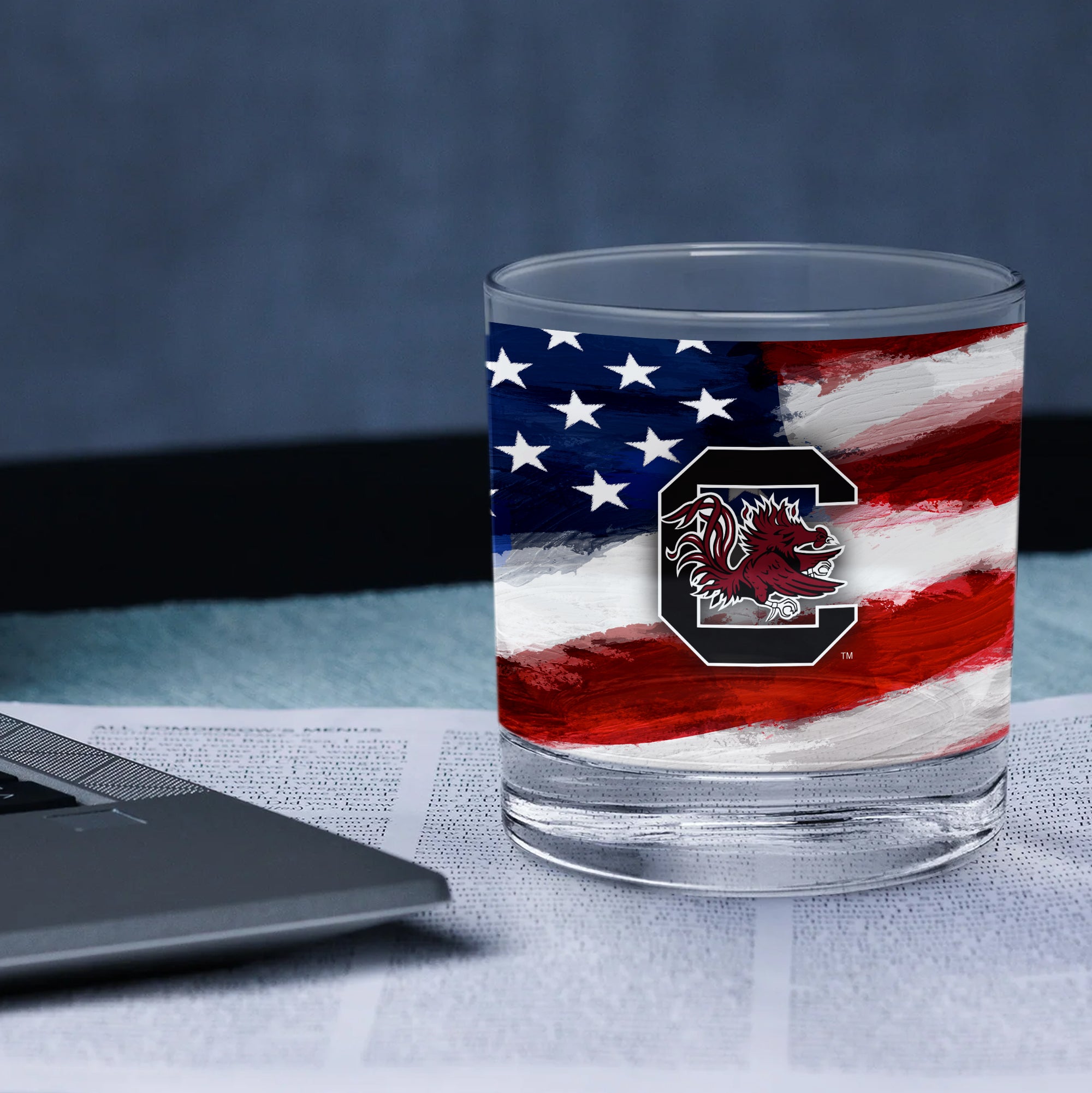 Set of 2 South Carolina Gamecocks 14oz Americana Rocks Glasses