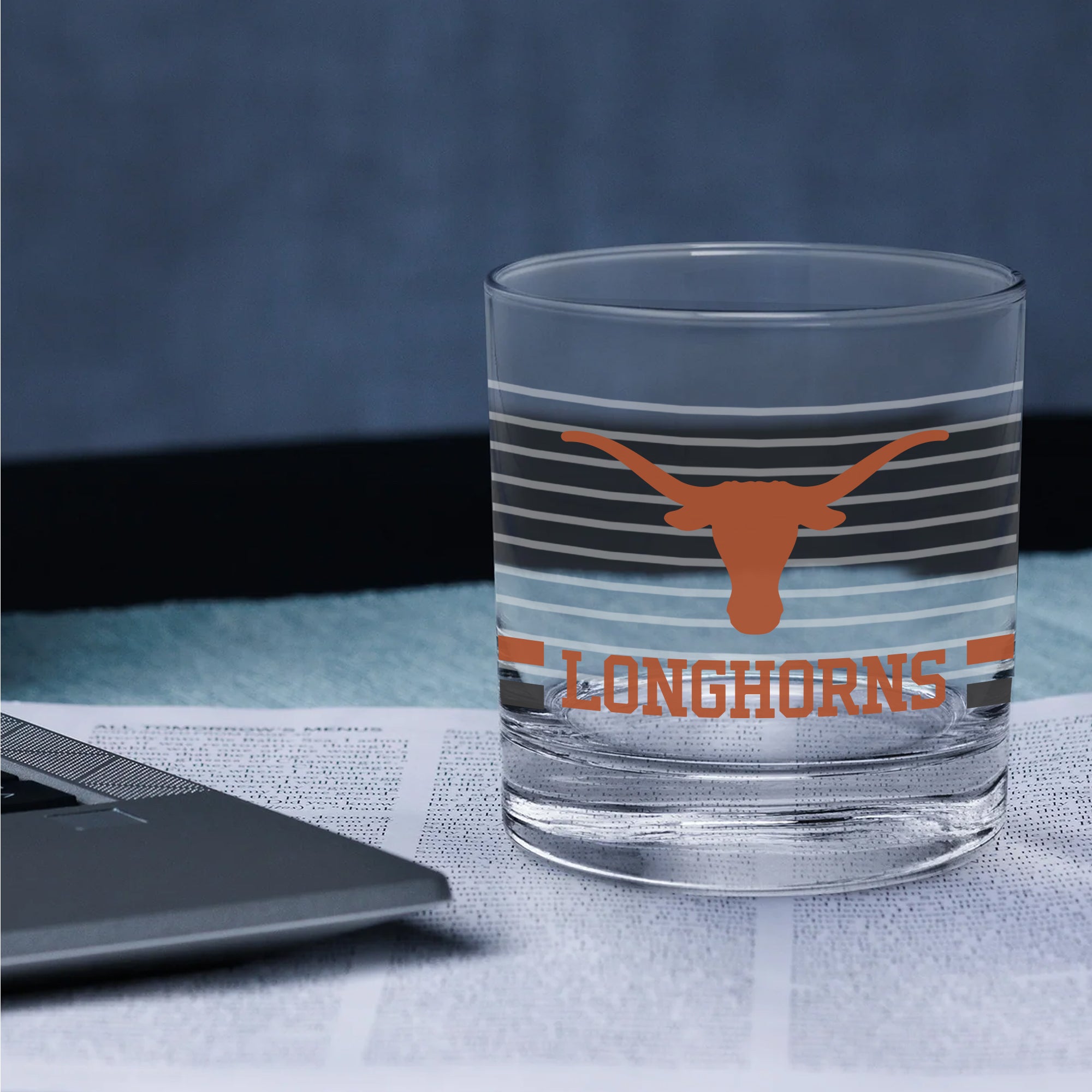 Set of 2 Texas Longhorns 14oz Ring Rocks Glasses