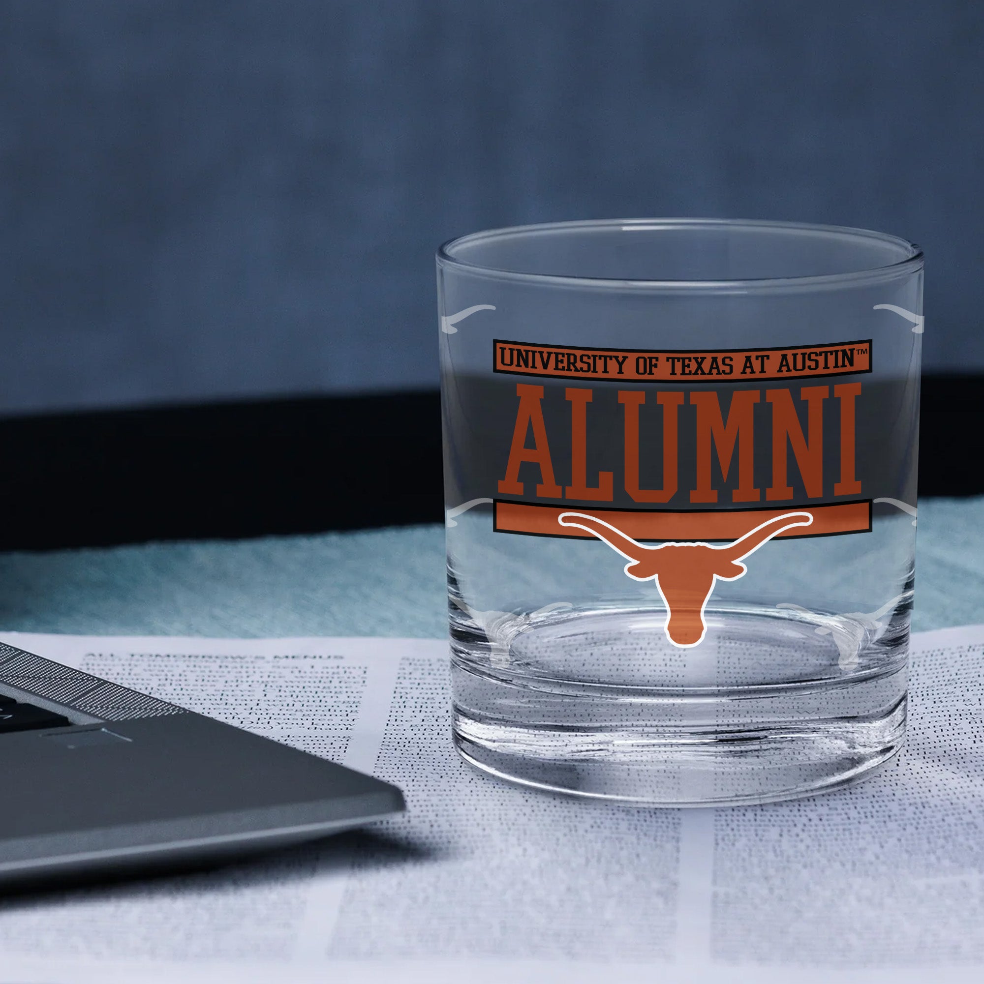Set of 2 Texas Longhorns 14oz Alumni Rocks Glasses