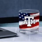 Set of 2 Texas A&M Aggies 14oz Americana Rocks Glasses