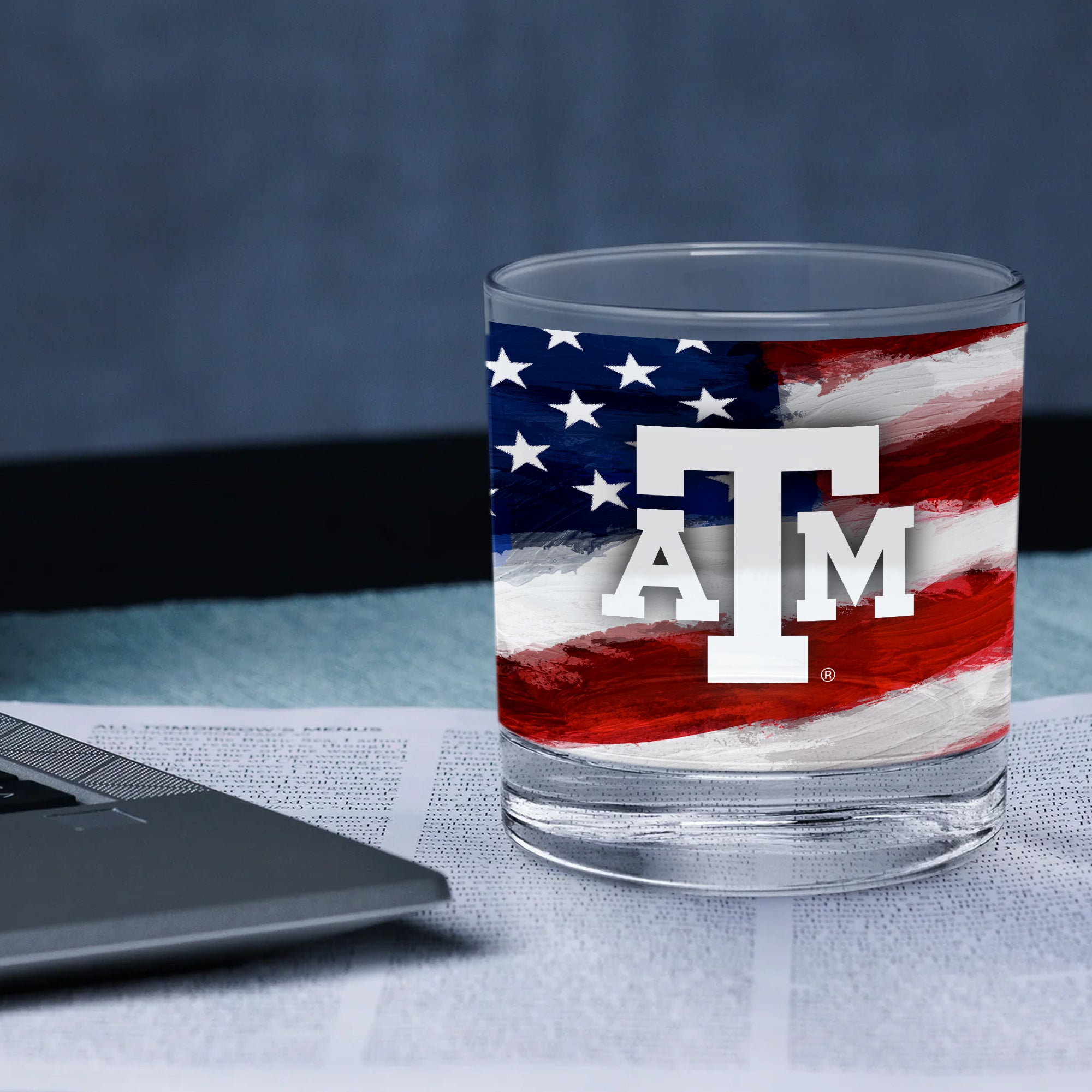 Set of 2 Texas A&M Aggies 14oz Americana Rocks Glasses