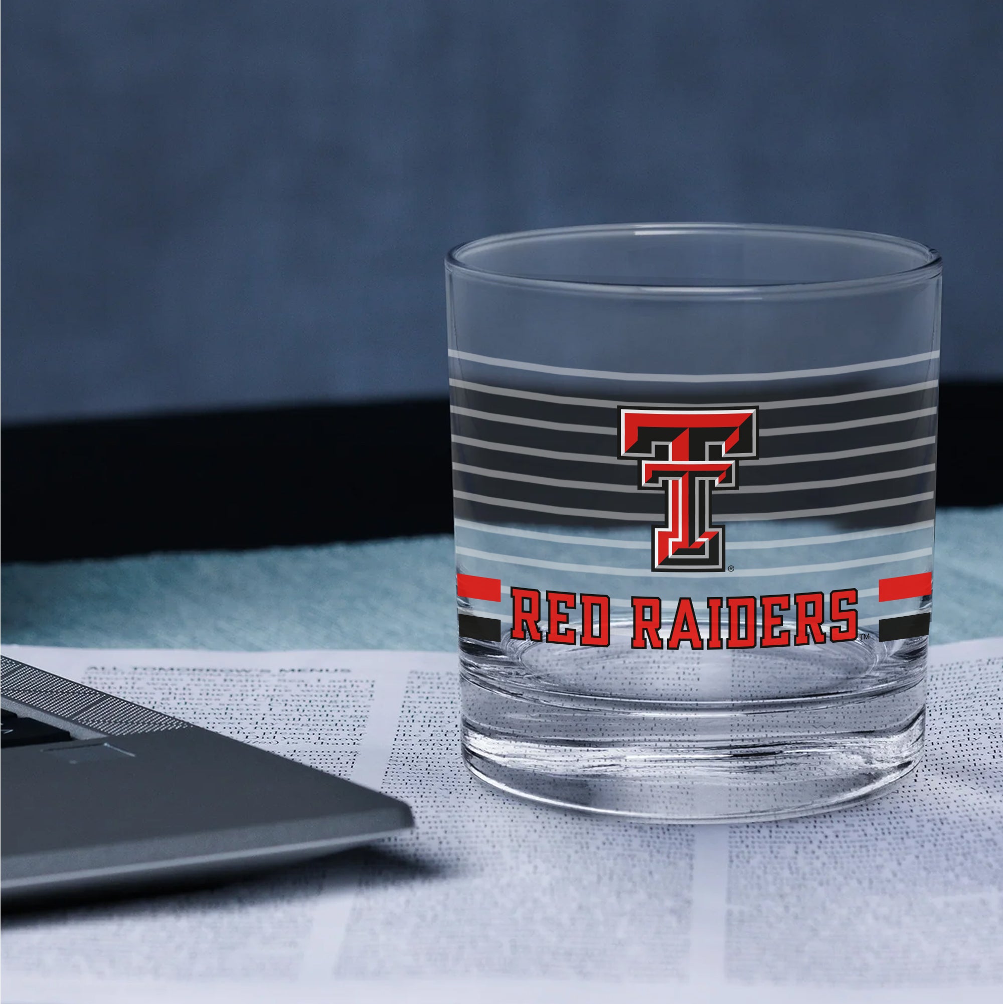 Set of 2 Texas Tech Red Raiders 14oz Ring Rocks Glasses
