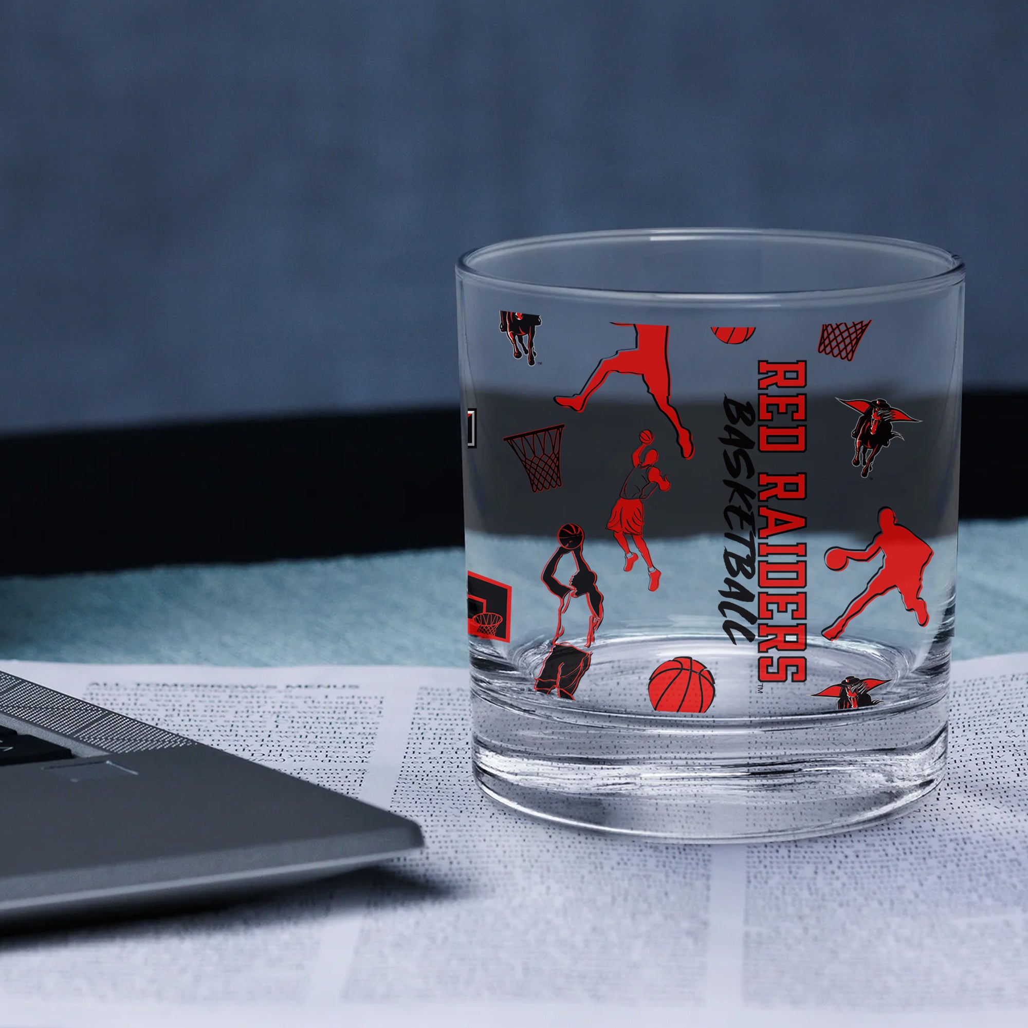 Set of 2 Texas Tech Red Raiders Sketch 14oz Rocks Glasses