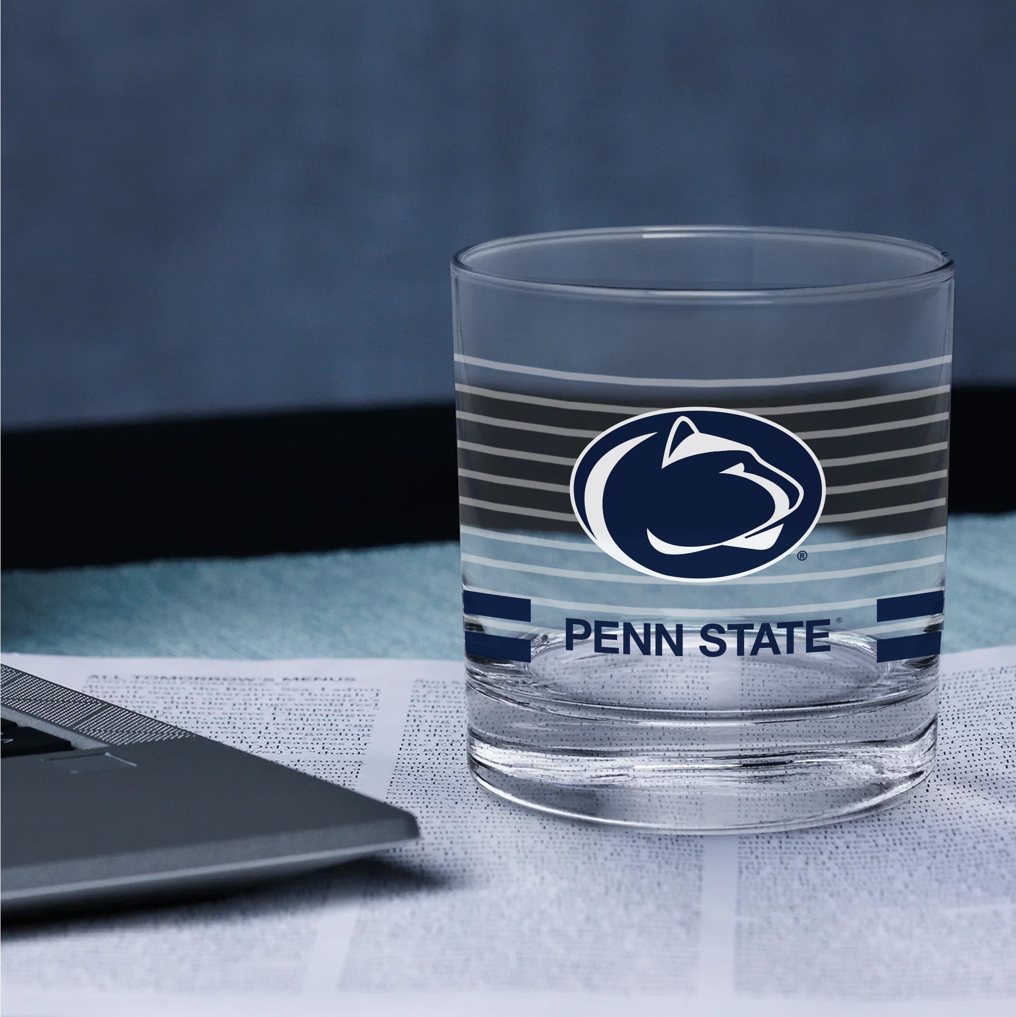Set of 2 Penn State Nittany Lions 14oz Ring Rocks Glasses