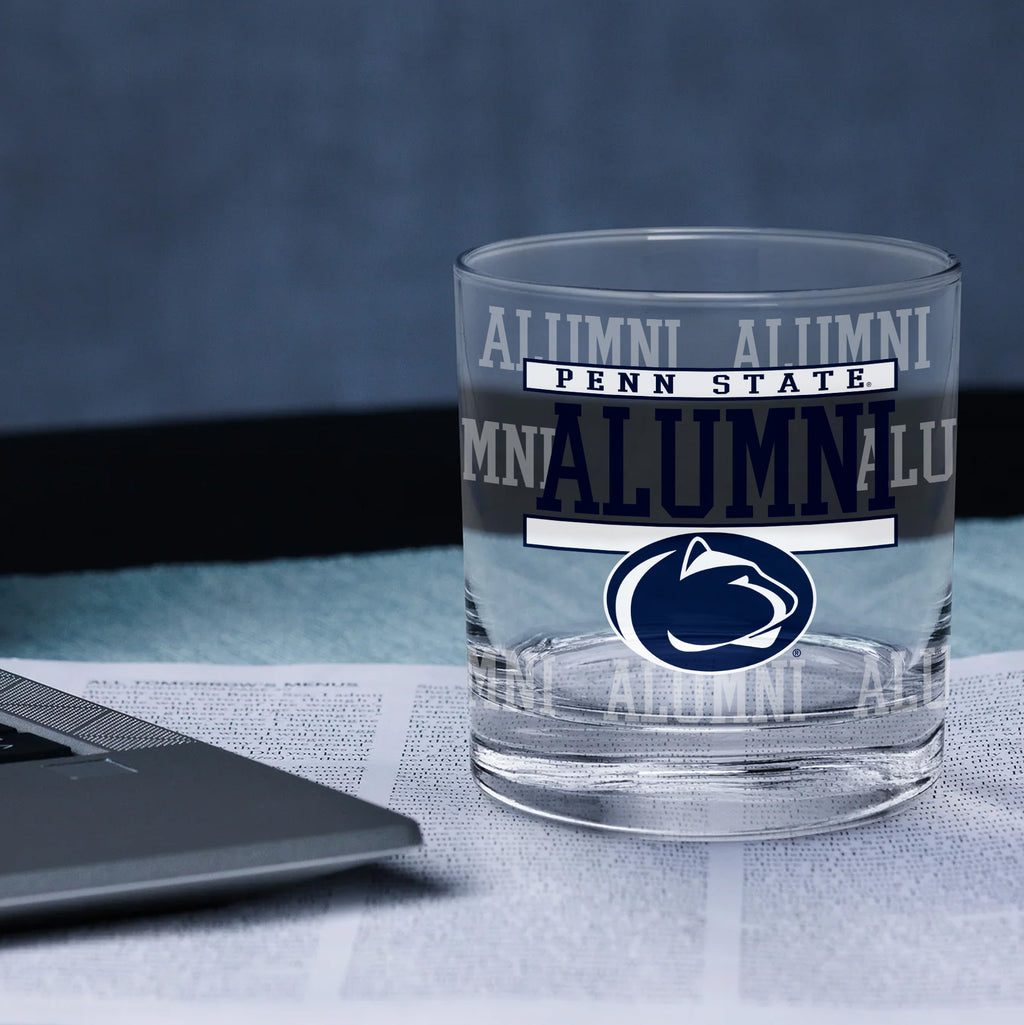 Set of 2 Penn State Nittany Lions 14oz Alumni Rocks Glasses