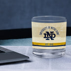 Notre Dame Fighting Irish Set of 2 College Vault Tan Retro 14oz Rocks Glasses