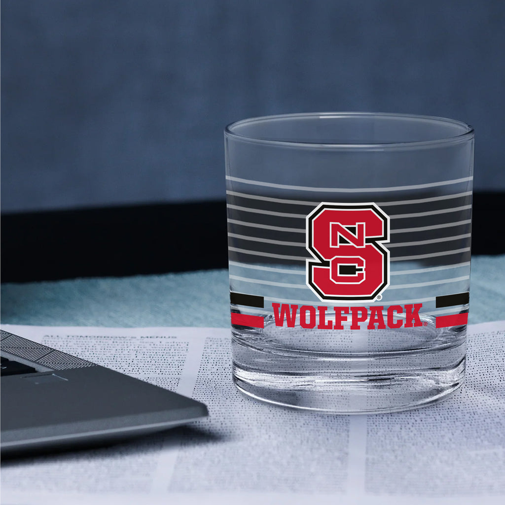 Set of 2 NC State Wolfpack 14oz Ring Rocks Glasses