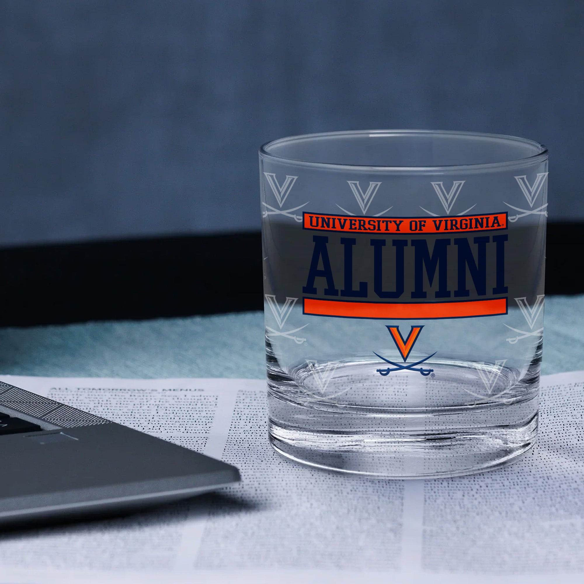 Set of 2 Virginia Cavaliers 14oz Alumni Rocks Glasses