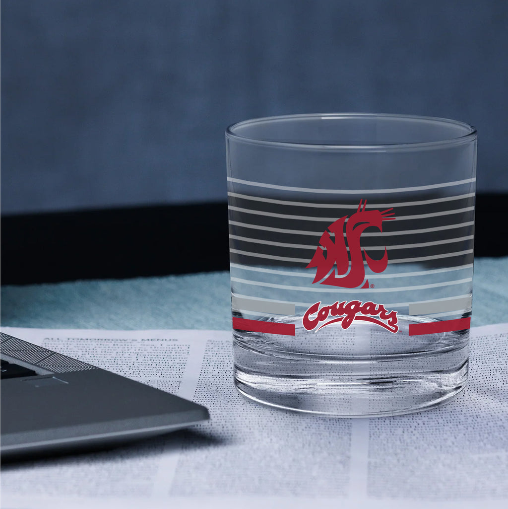 Set of 2 Washington State Cougars 14oz Ring Rocks Glasses