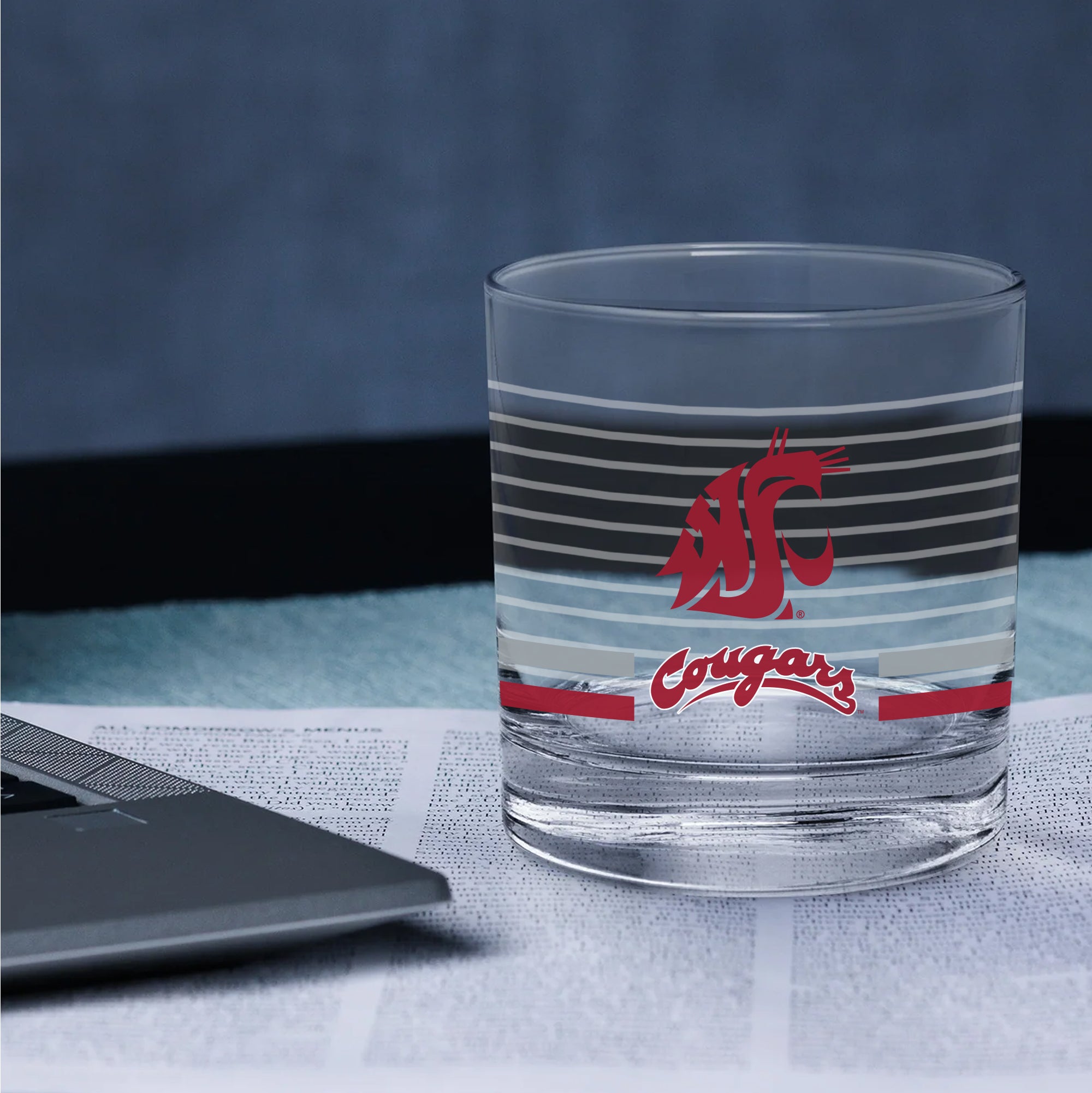 Set of 2 Washington State Cougars 14oz Ring Rocks Glasses