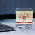 Set of 4 Washington State College Vault Tan Retro 14oz Rocks Glasses