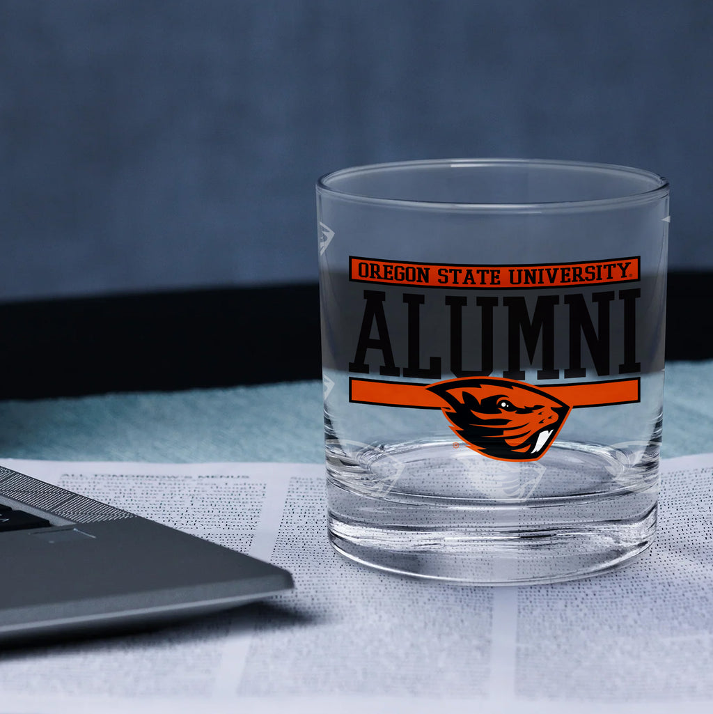 Set of 2 Oregon State Beavers 14oz Alumni Rocks Glasses