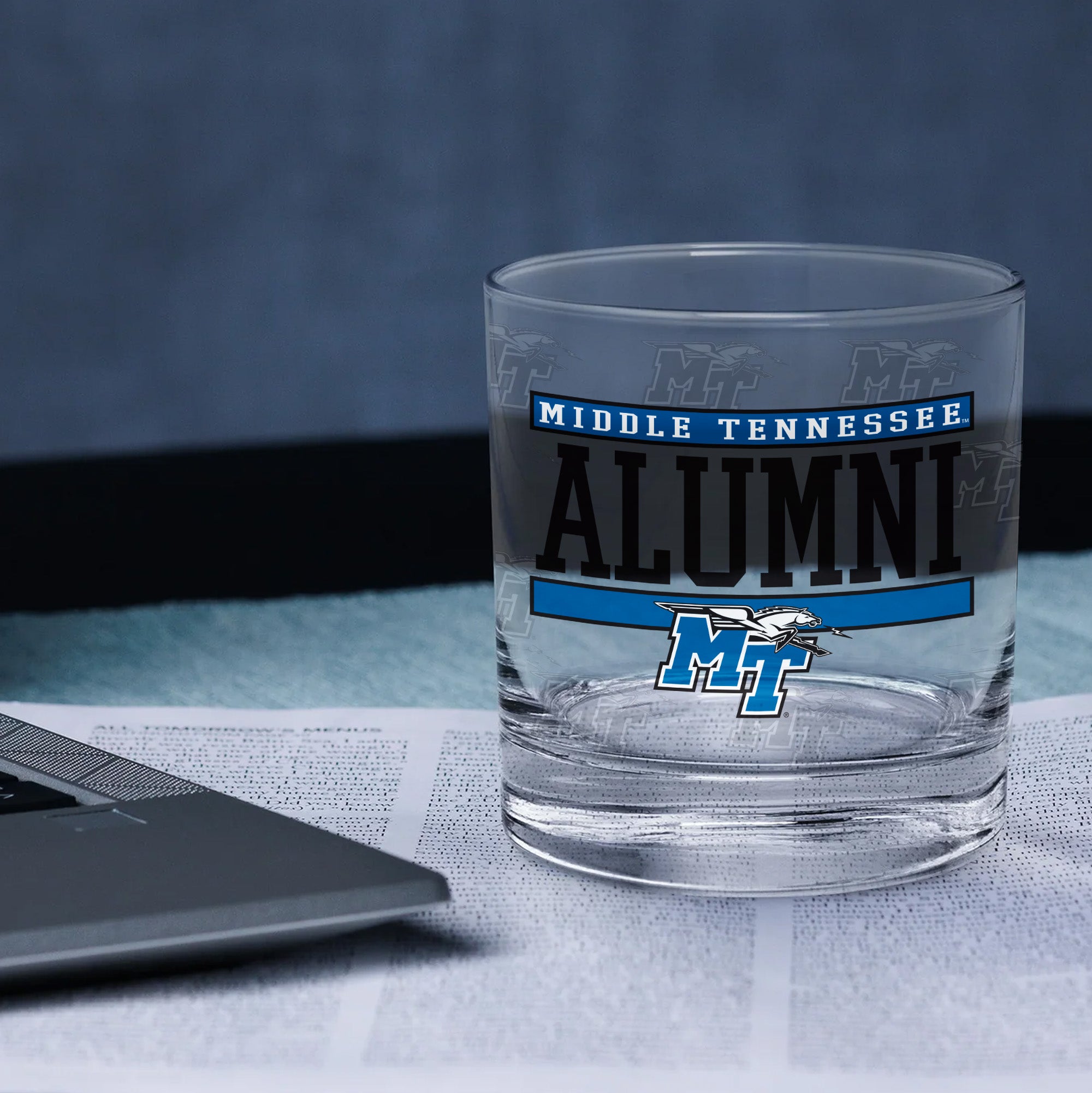 Set of 2 Middle Tennessee Blue Raiders 14oz Alumni Rocks Glasses