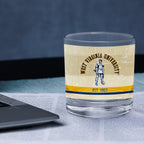 West Virginia Mountaineers Set of 2 College Vault Tan Retro 14oz Rocks Glasses