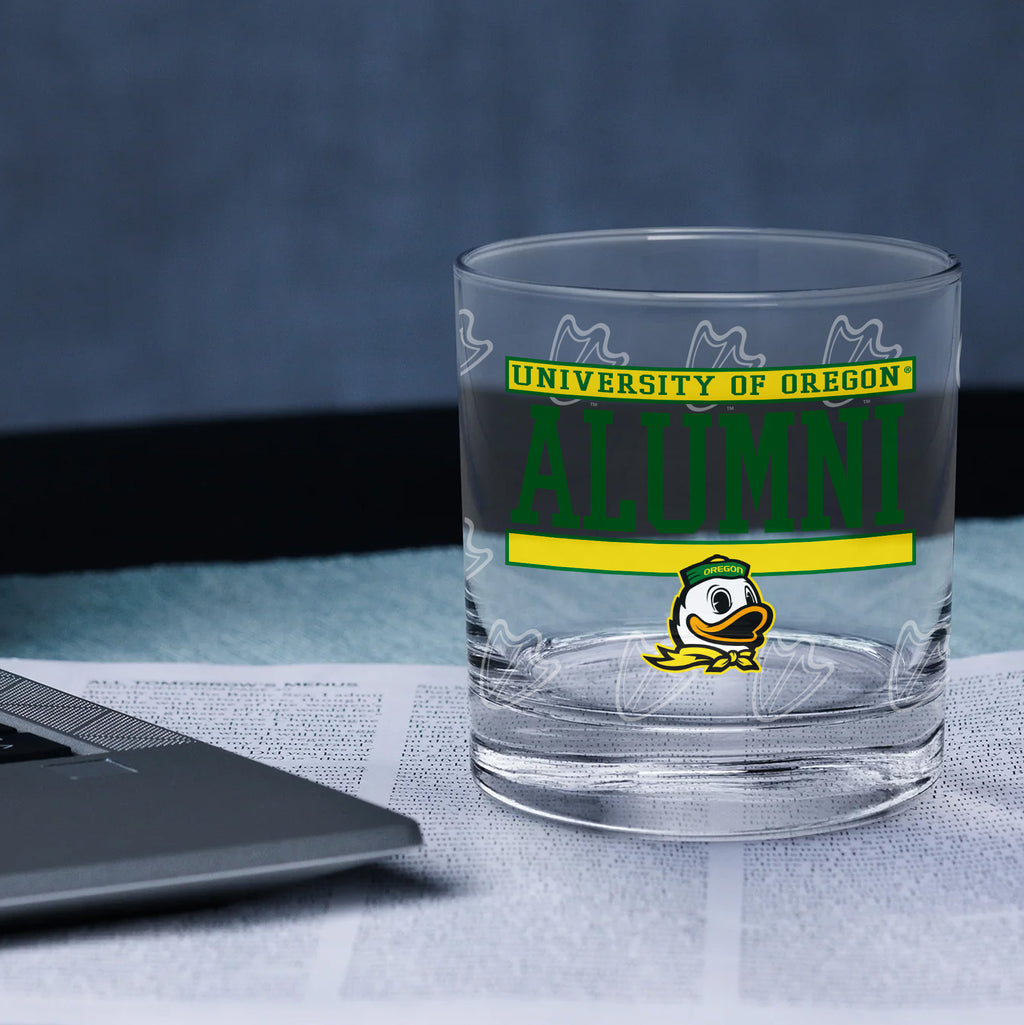 Set of 2 Oregon Ducks 14oz Alumni Rocks Glasses
