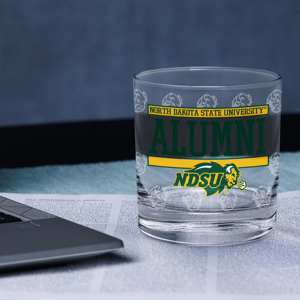 Set of 2 North Dakota State Bisons 14oz Alumni Rocks Glasses