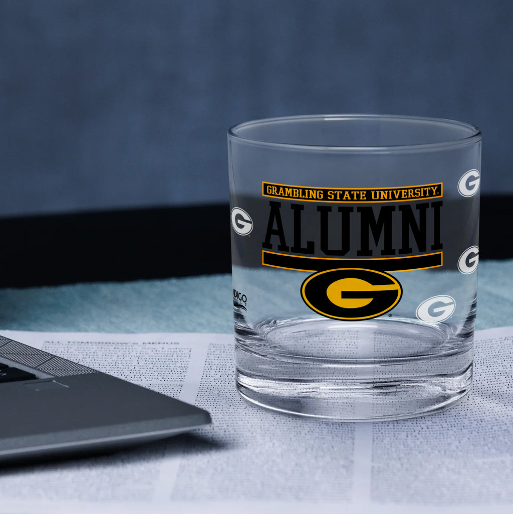 Set of 2 Grambling State Tigers 14oz XD Alumni Rocks Glasses