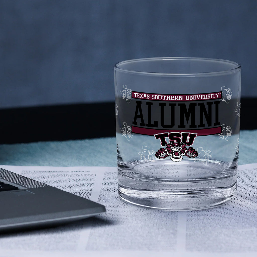 Set of 2 Texas Southern Tigers 14oz XD Alumni Rocks Glasses