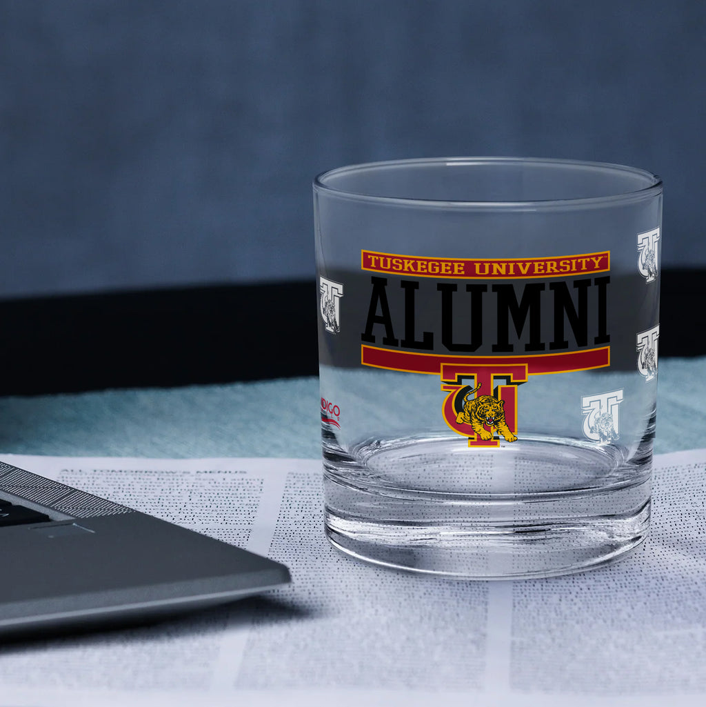 Set of 2 Tuskegee Golden Tigers 14oz XD Alumni Rocks Glasses