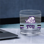 Set of 2 TCU Horned Frogs 14oz Ring Rocks Glasses