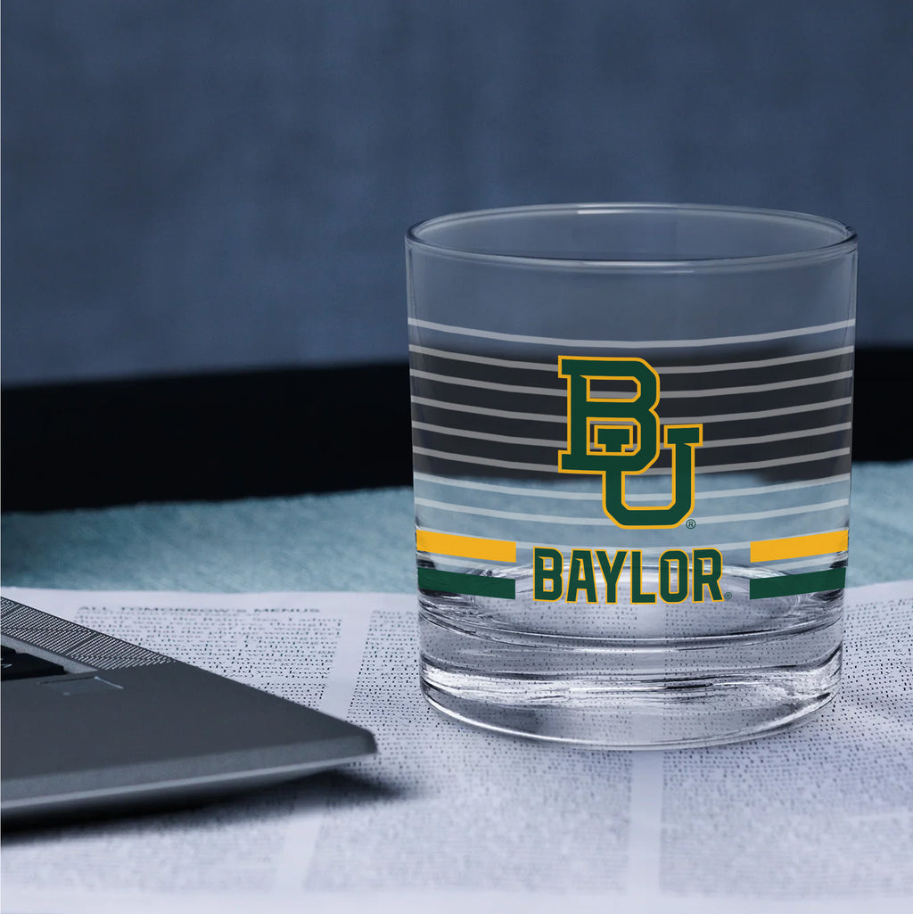 Set of 2 Baylor Bears 14oz Ring Rocks Glasses