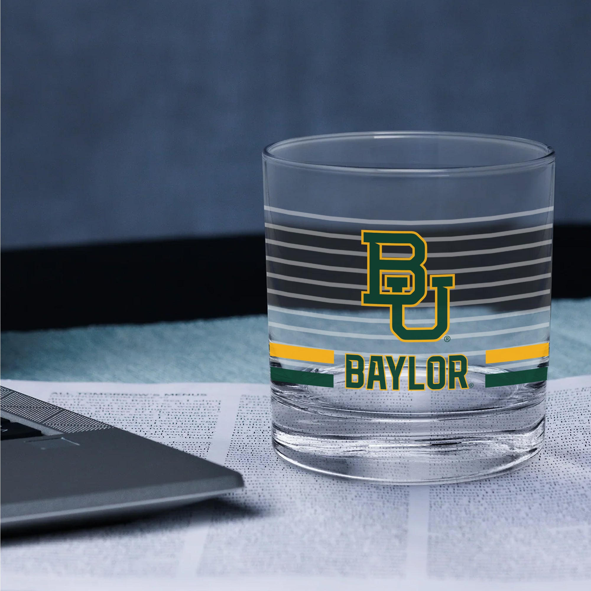 Set of 2 Baylor Bears 14oz Ring Rocks Glasses