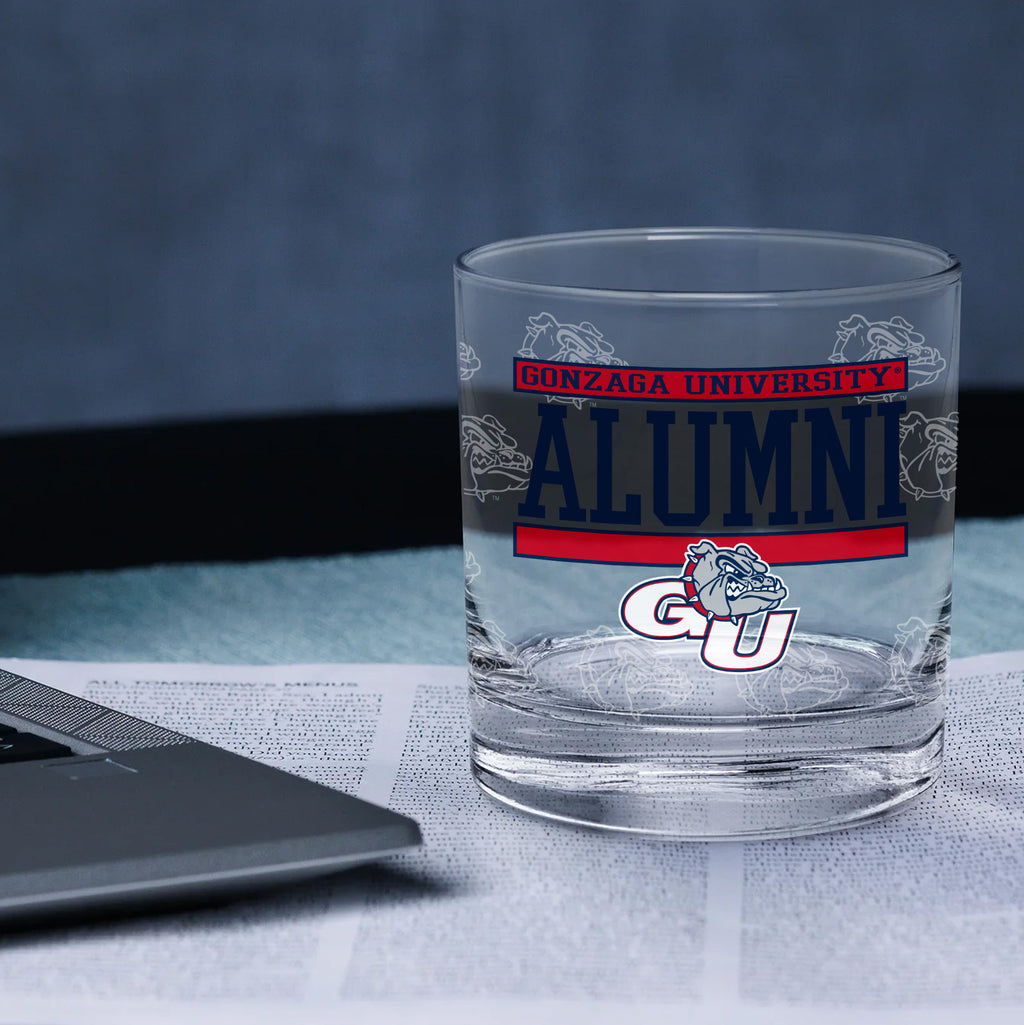 Set of 2 Gonzaga Bulldogs 14oz Alumni Rocks Glasses