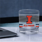 Set of 2 Illinois Fighting Illini 14oz Ring Rocks Glasses