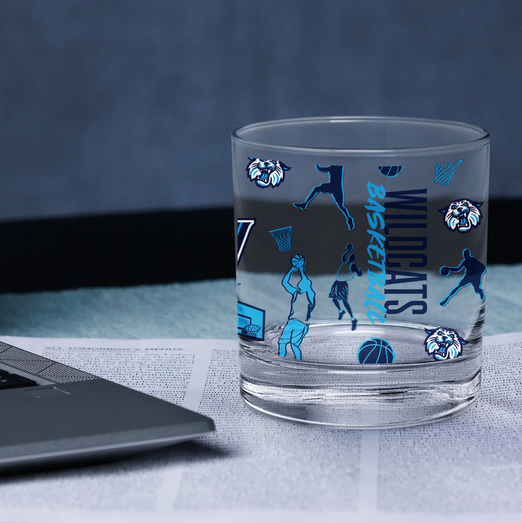 Set of 2 Villanova Wildcats Sketch 14oz Rocks Glasses