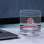 Set of 2 Ohio State Buckeyes 14oz Ring Rocks Glasses