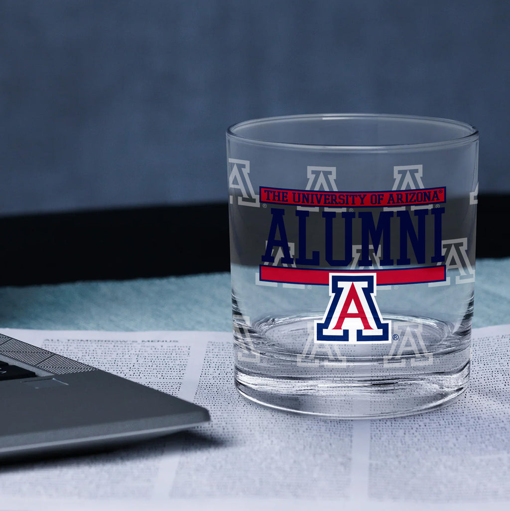 Set of 2 Arizona Wildcats 14oz Alumni Rocks Glasses