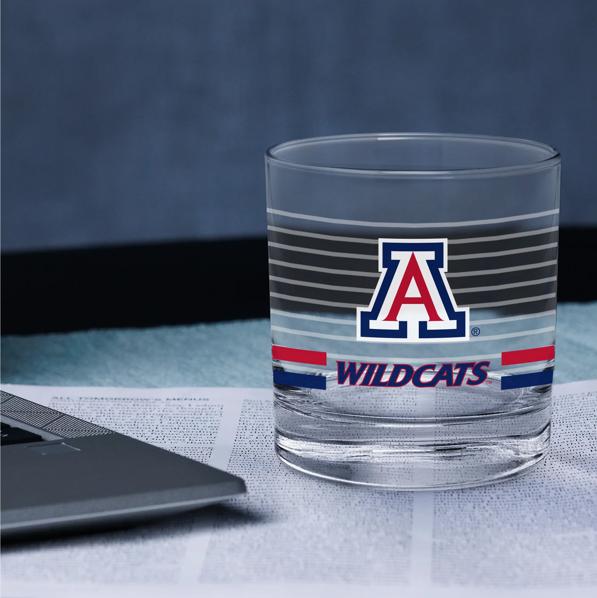 Set of 2 Arizona Wildcats 14oz Ring Rocks Glasses