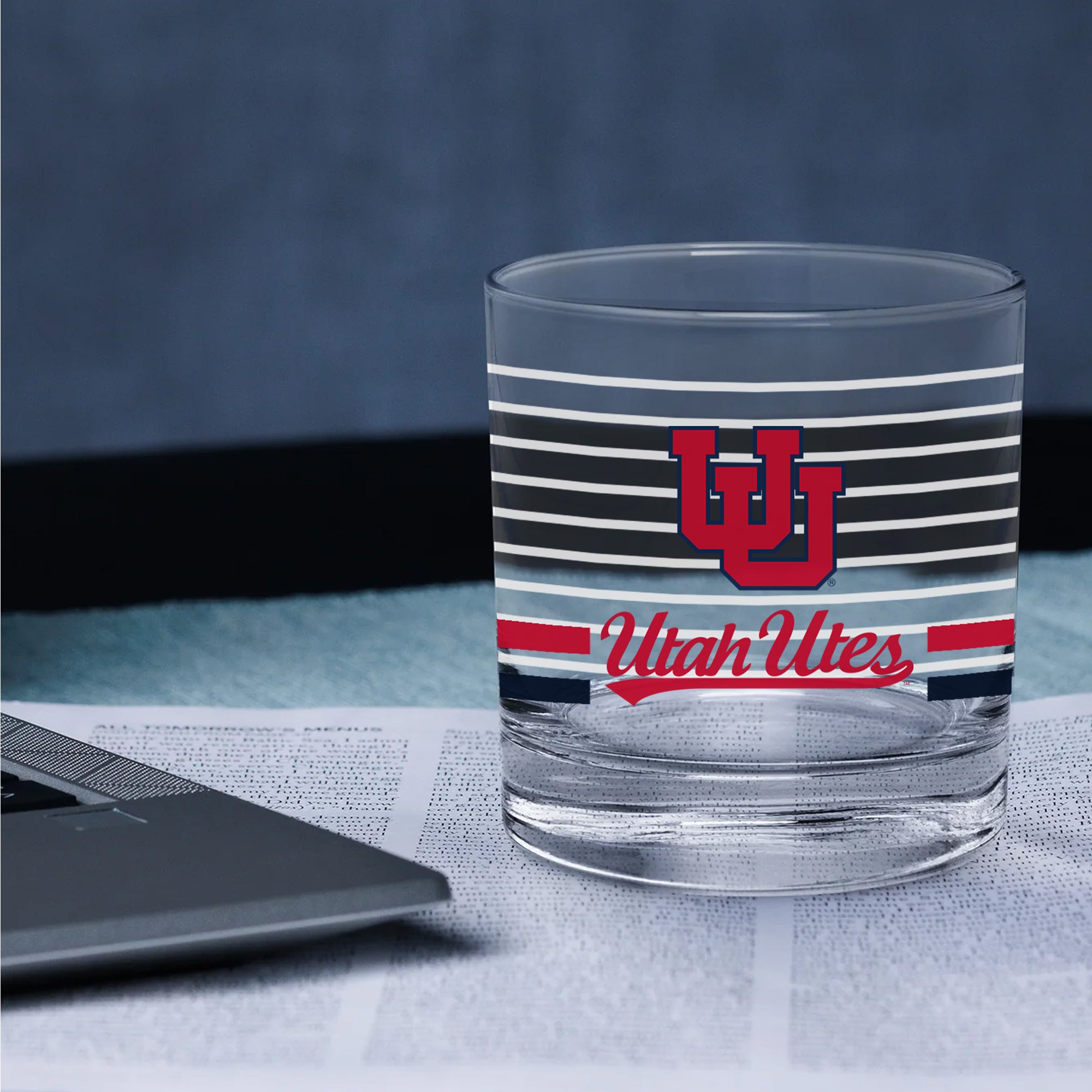Set of 2 Utah Utes 14oz Ring Rocks Glasses