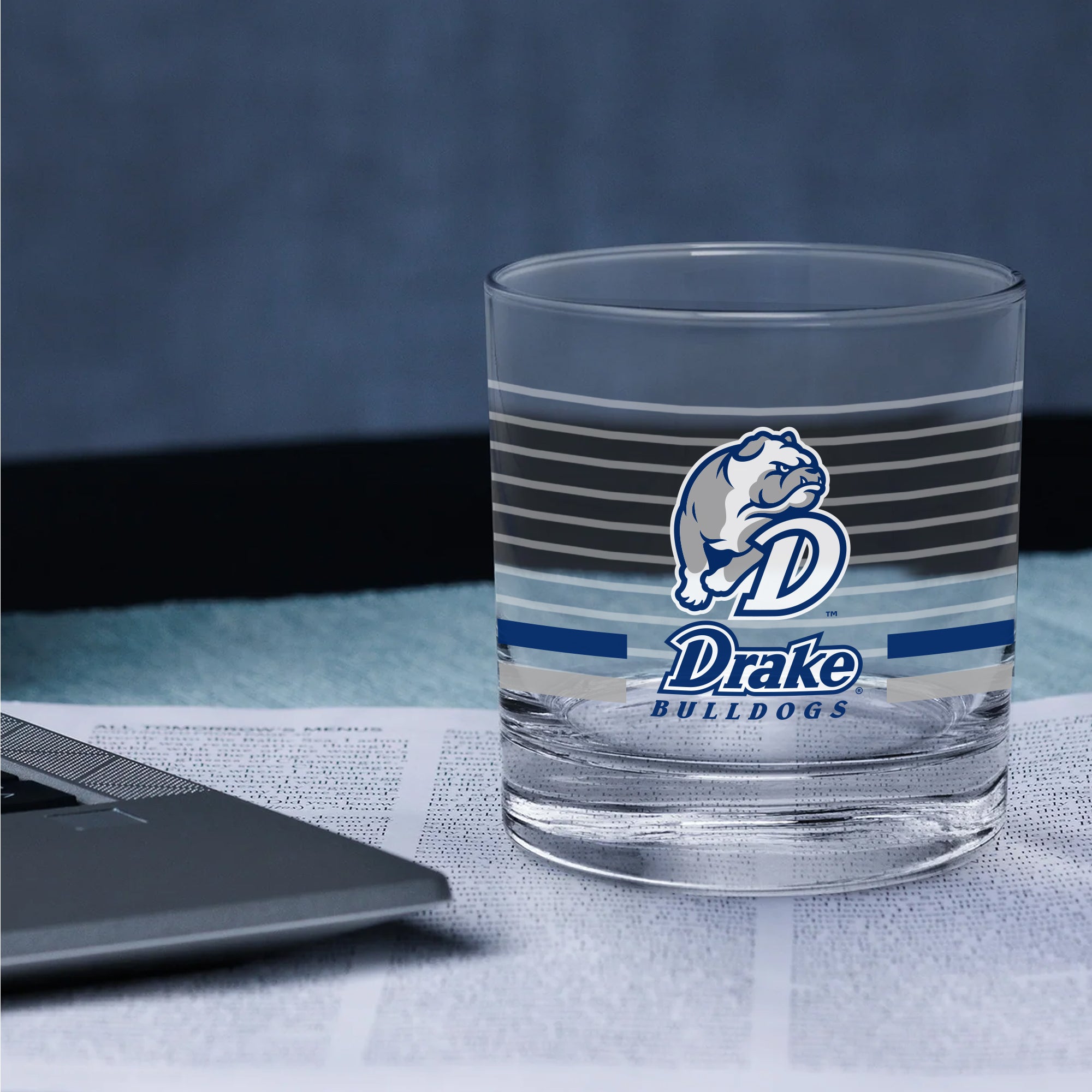 Set of 2 Drake Bulldogs 14oz Ring Rocks Glasses