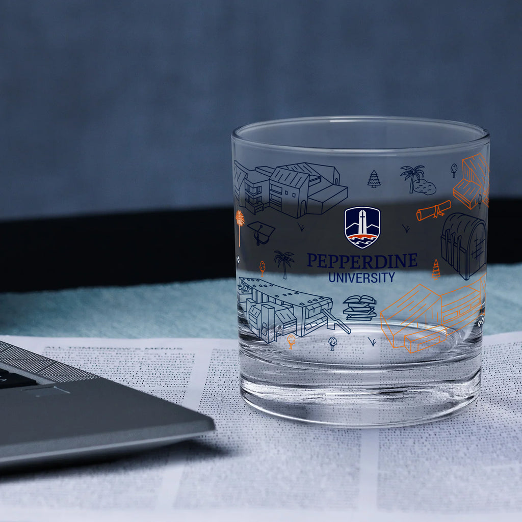 Set of 2 Pepperdine Waves Campus Line Art 10oz Tritan Tumblers