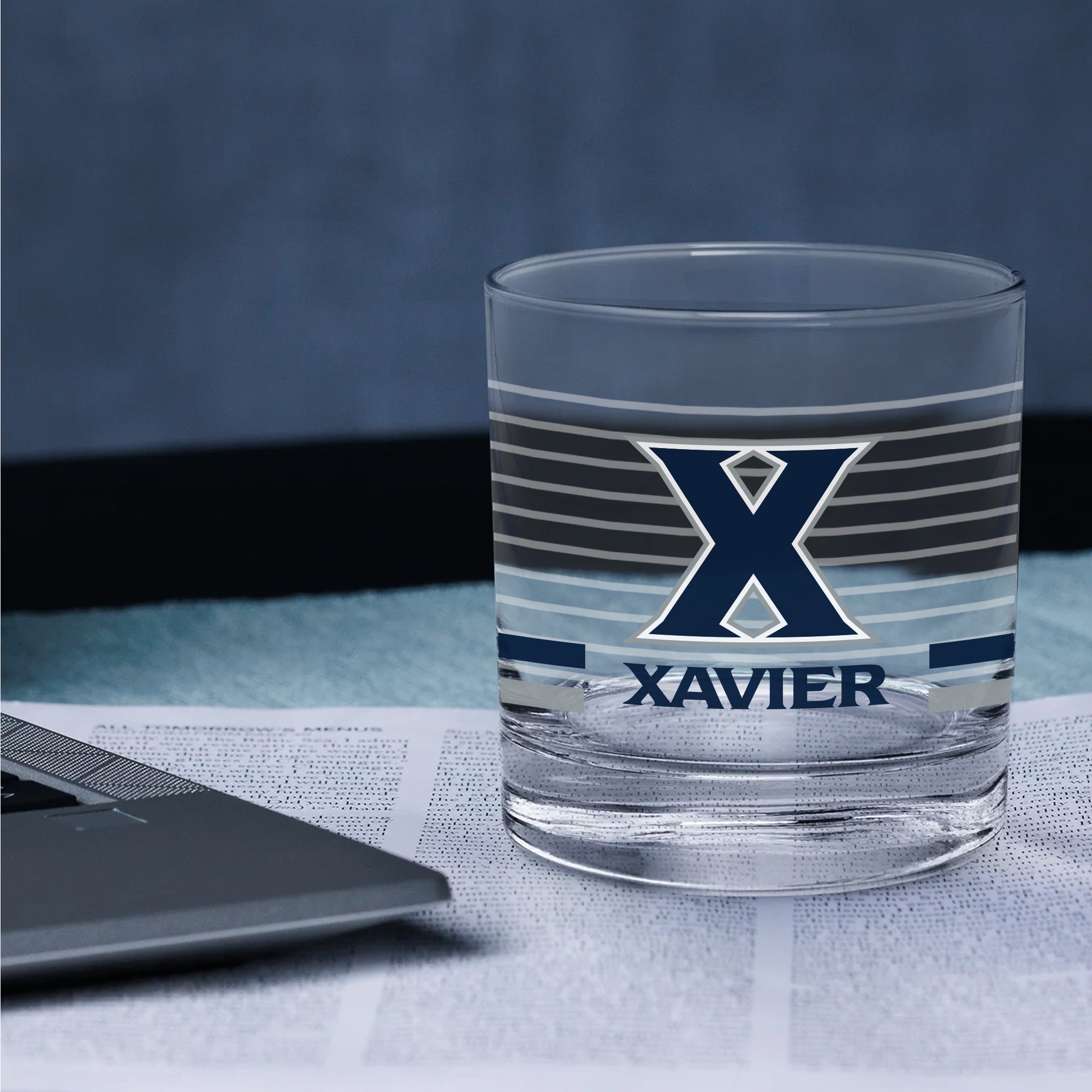Set of 2 Xavier Musketeers 14oz Ring Rocks Glasses