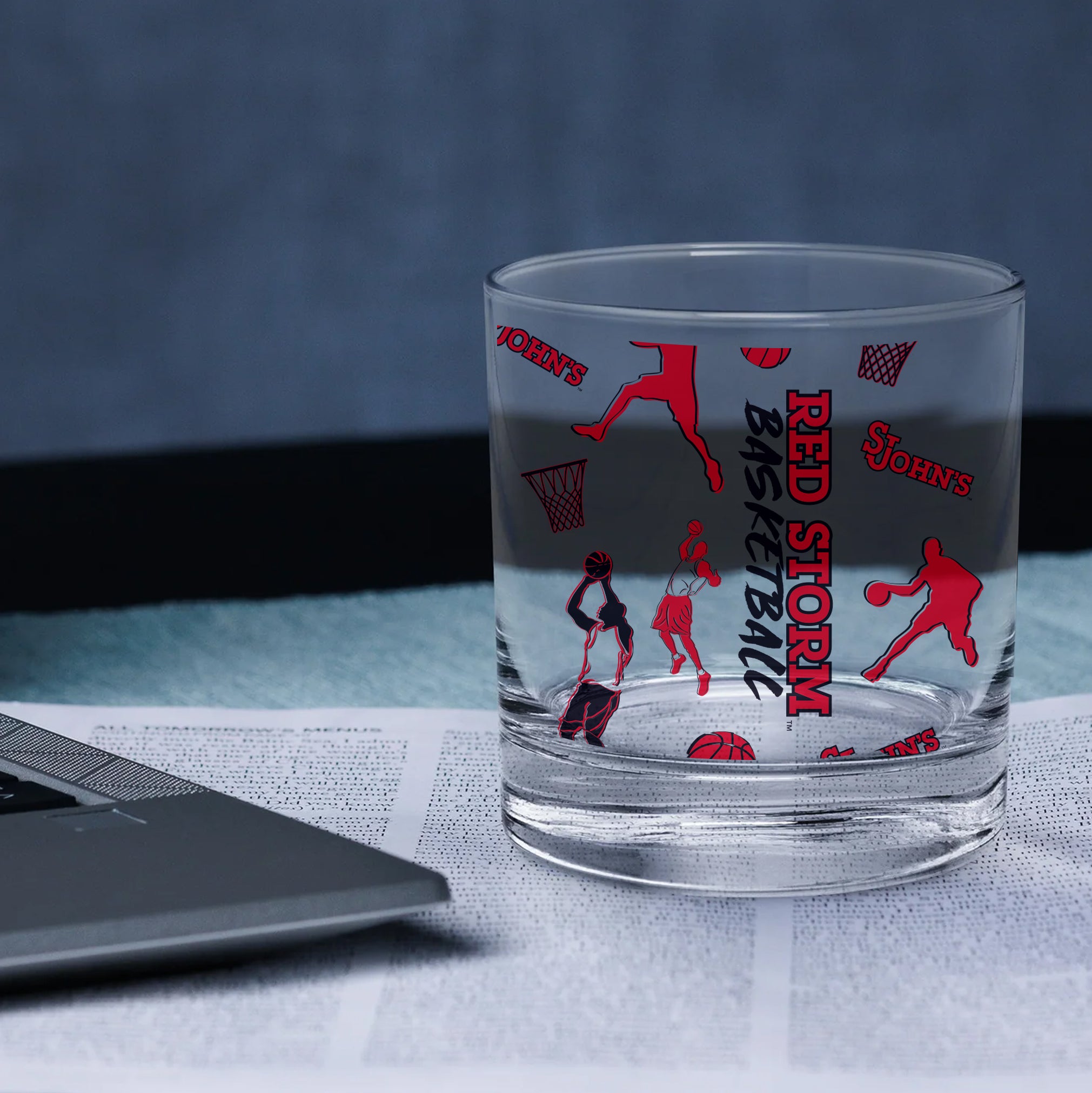 Set of 2 St. Johns Basketball Sketch 14oz Rocks Glasses