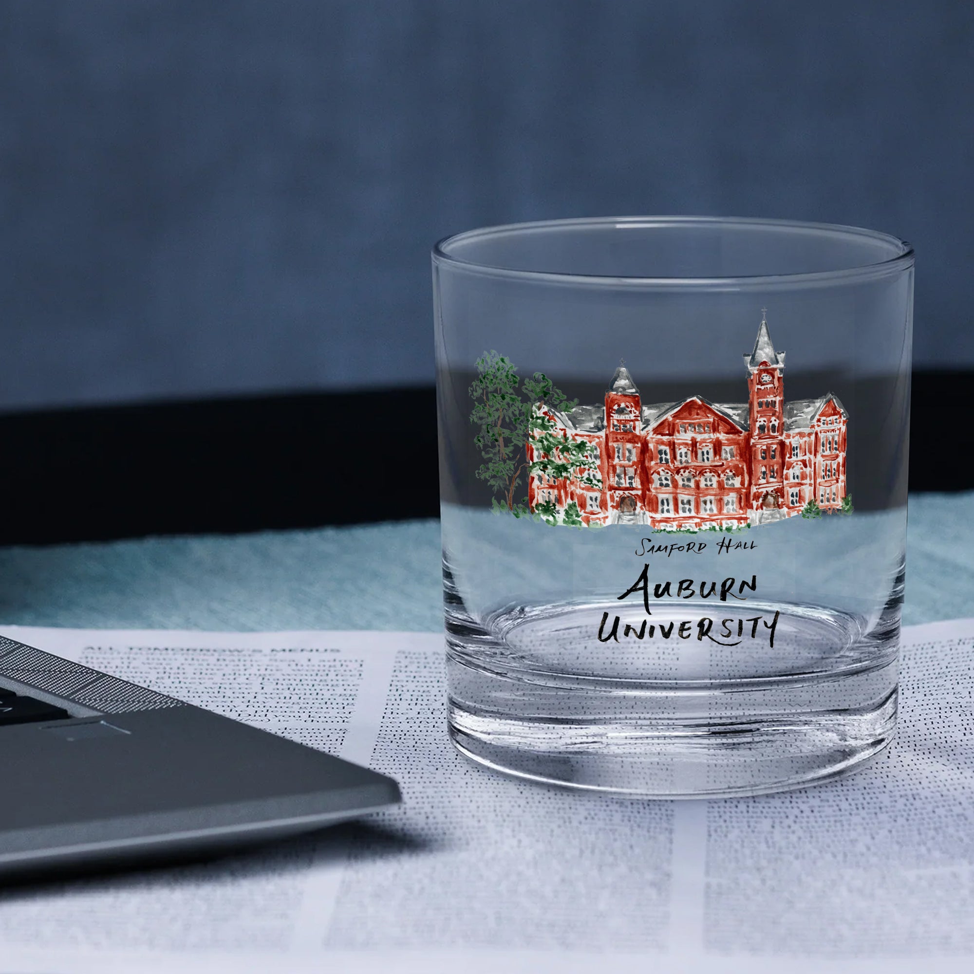 14oz Auburn Tigers Laura Wilcox University Collection 2-Pack Glass Set