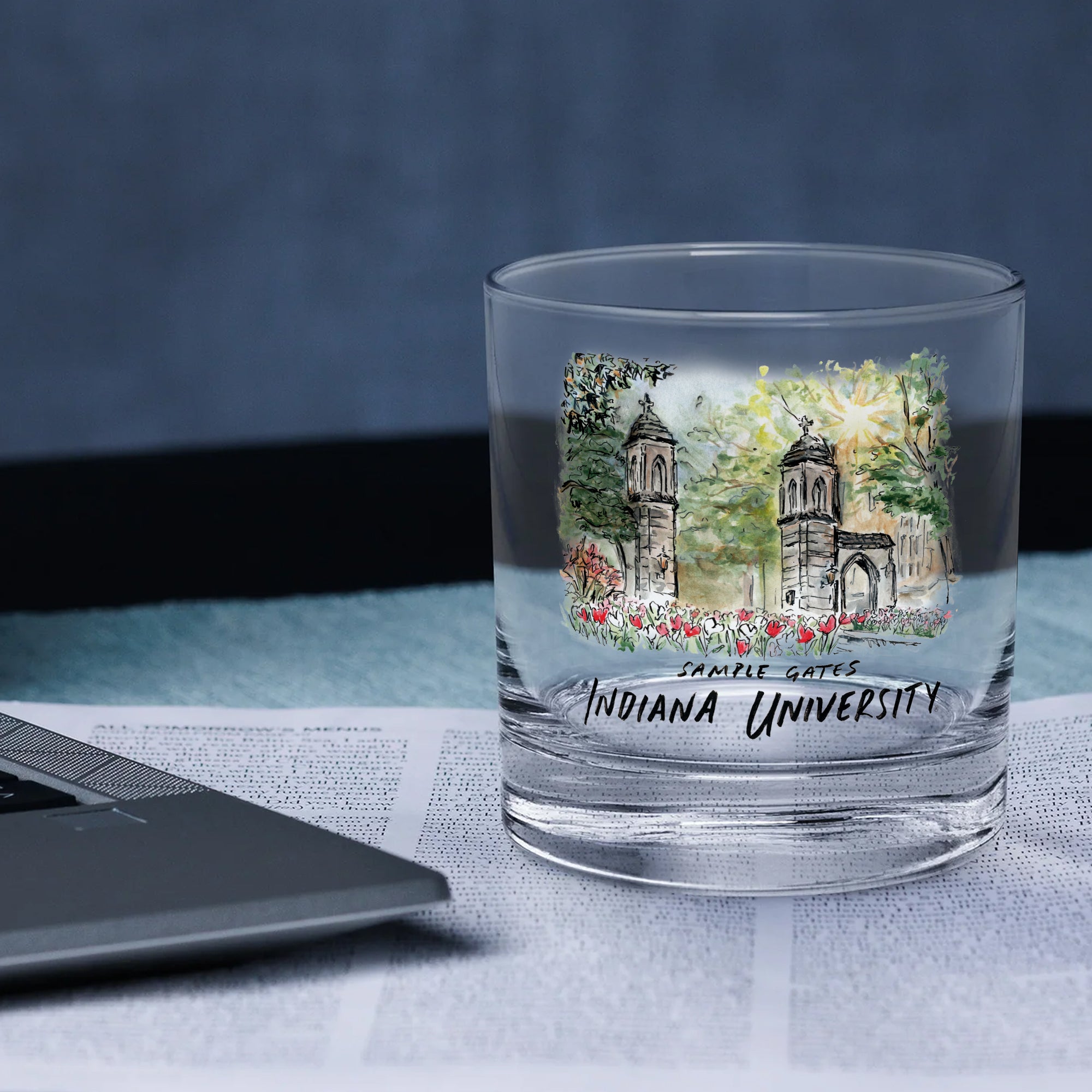 14oz Indiana Hoosiers Laura Wilcox University Collection 2-Pack Glass Set