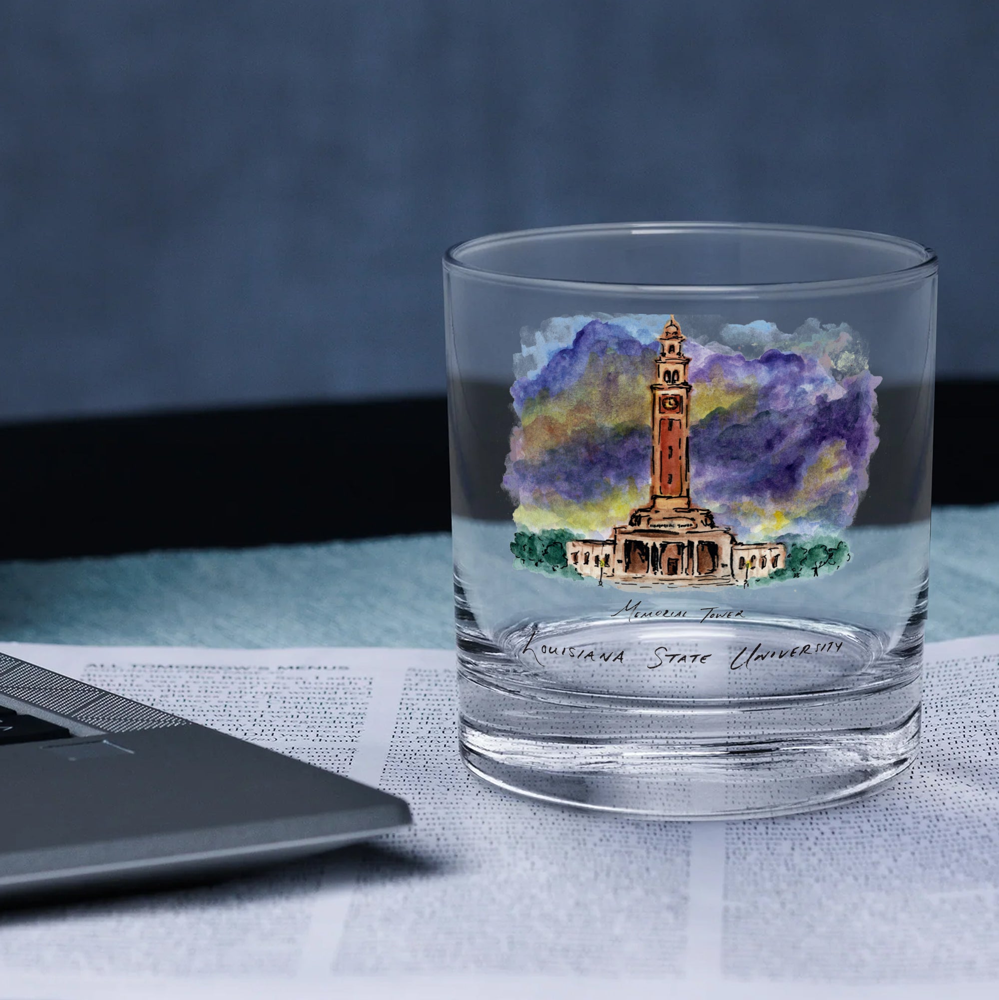 14oz LSU Tigers Laura Wilcox University Collection 2-Pack Glass Set