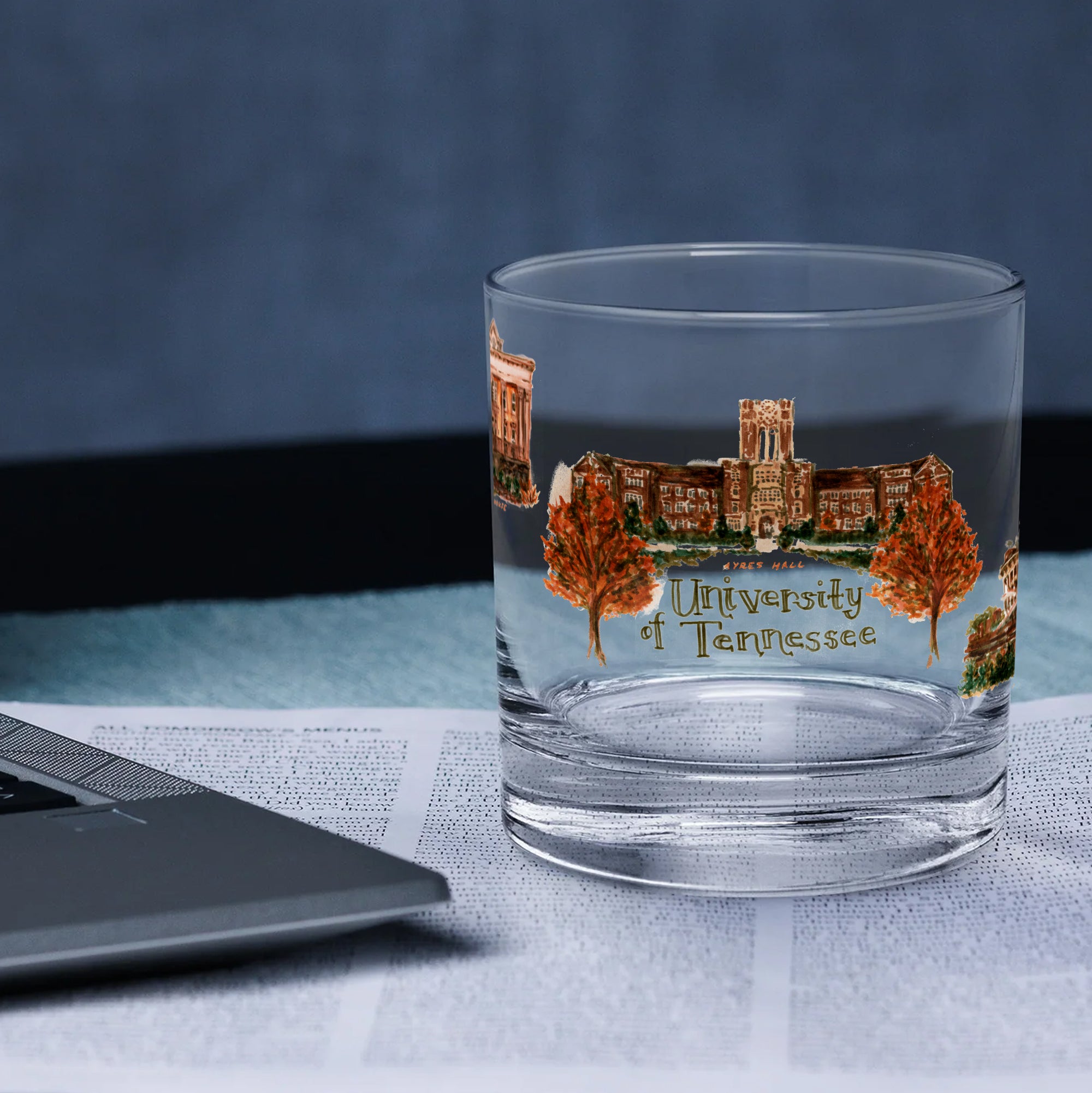14oz Tennessee Volunteers Laura Wilcox University Collection 2-Pack Glass Set