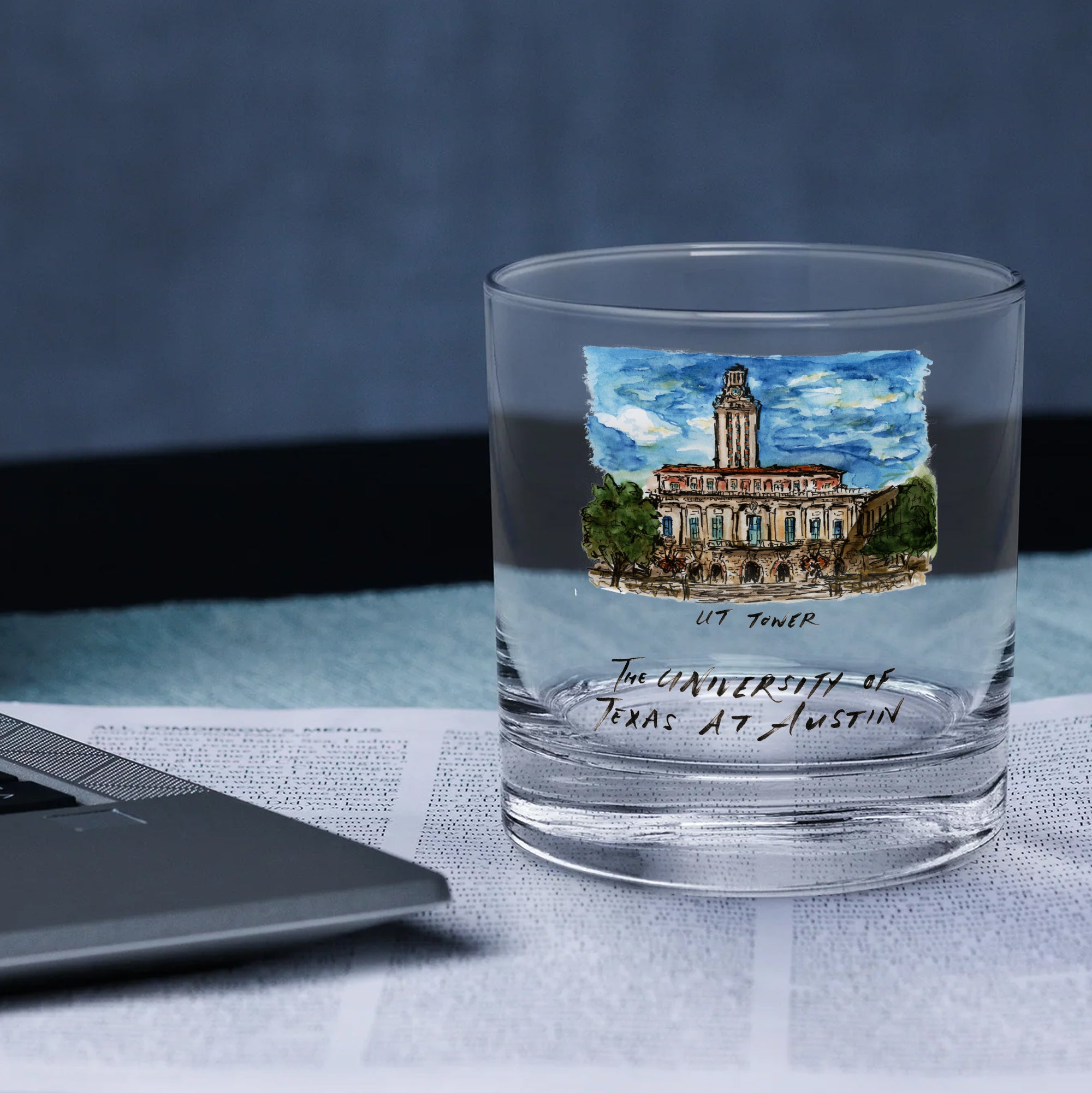 14oz Texas Longhorns Laura Wilcox University Collection 2-Pack Glass Set