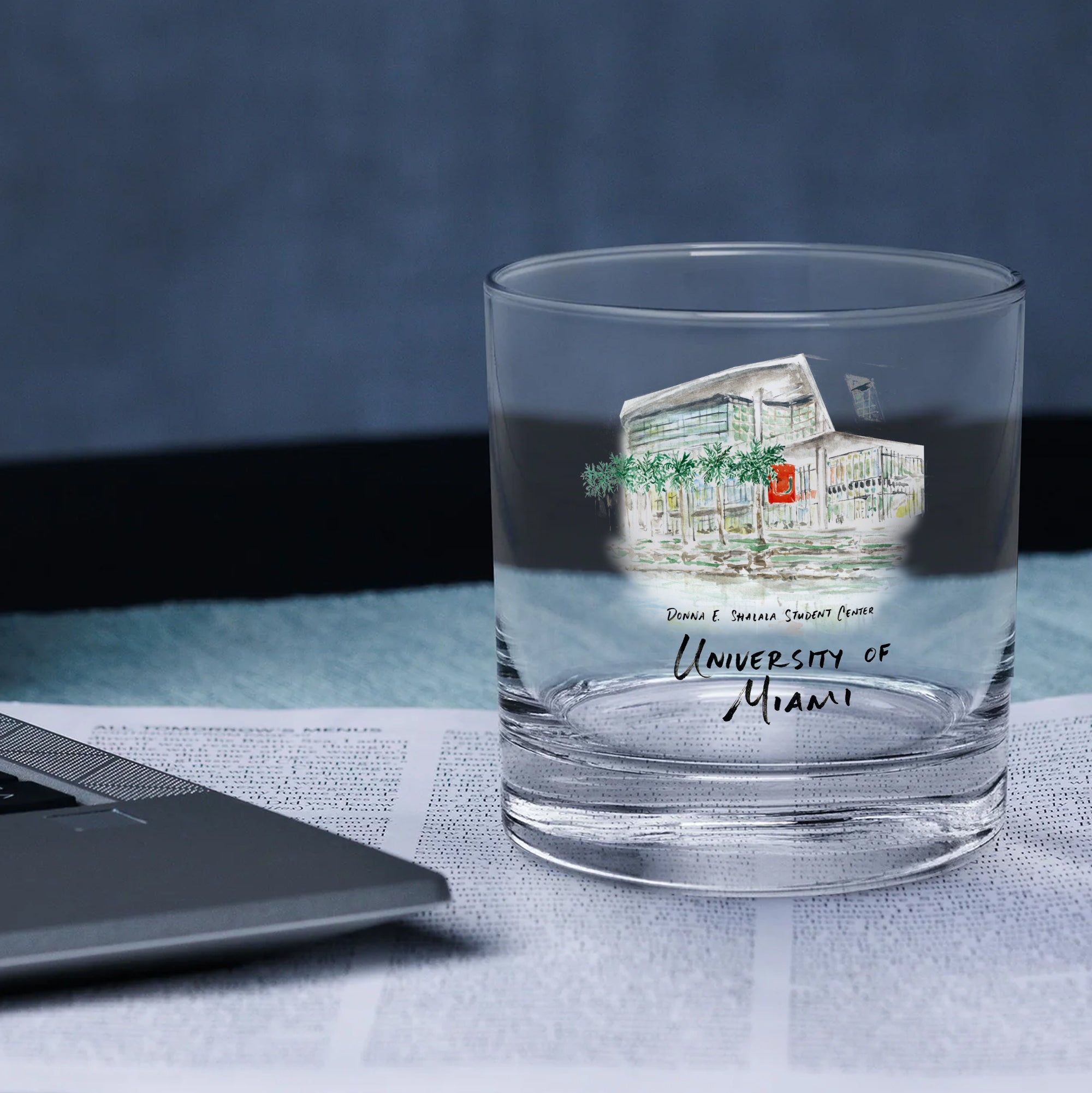 14oz Miami Hurricanes Laura Wilcox University Collection 2-Pack Glass Set