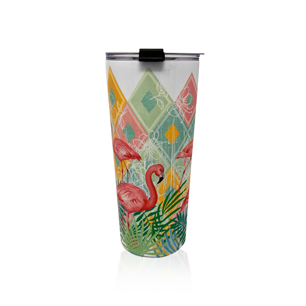 Flamingo 24 oz tumbler for tropical vibes