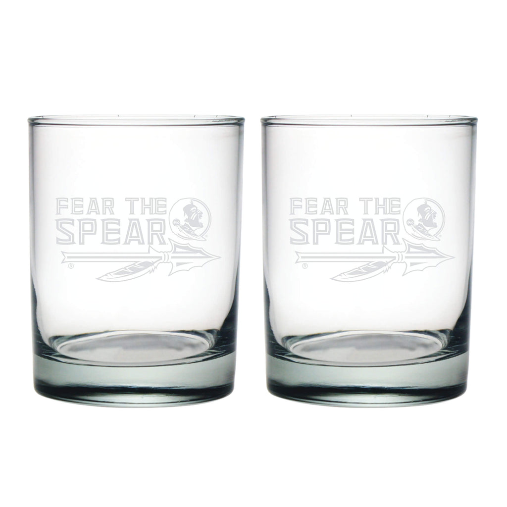 14oz Florida State Seminoles Etched Slogan DOF 2 Pack