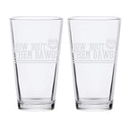 16oz Georgia Bulldogs Etched Slogan Pint 2 Pack