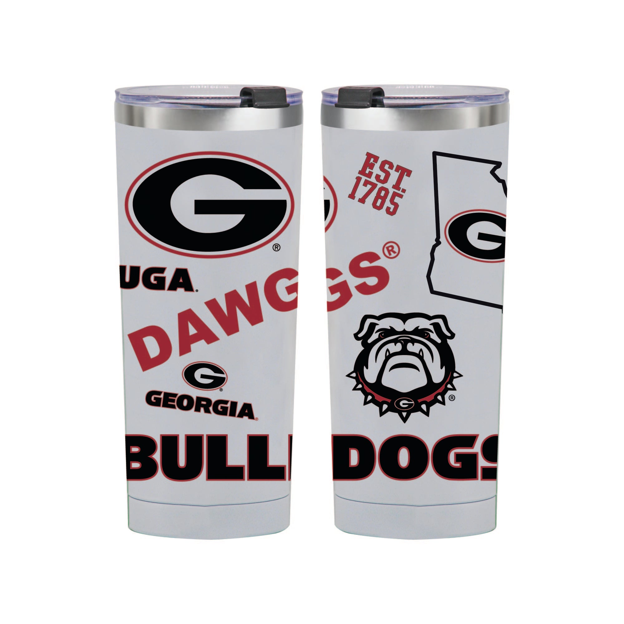 24oz Georgia Bulldogs Medley Stainless Steel Tumbler