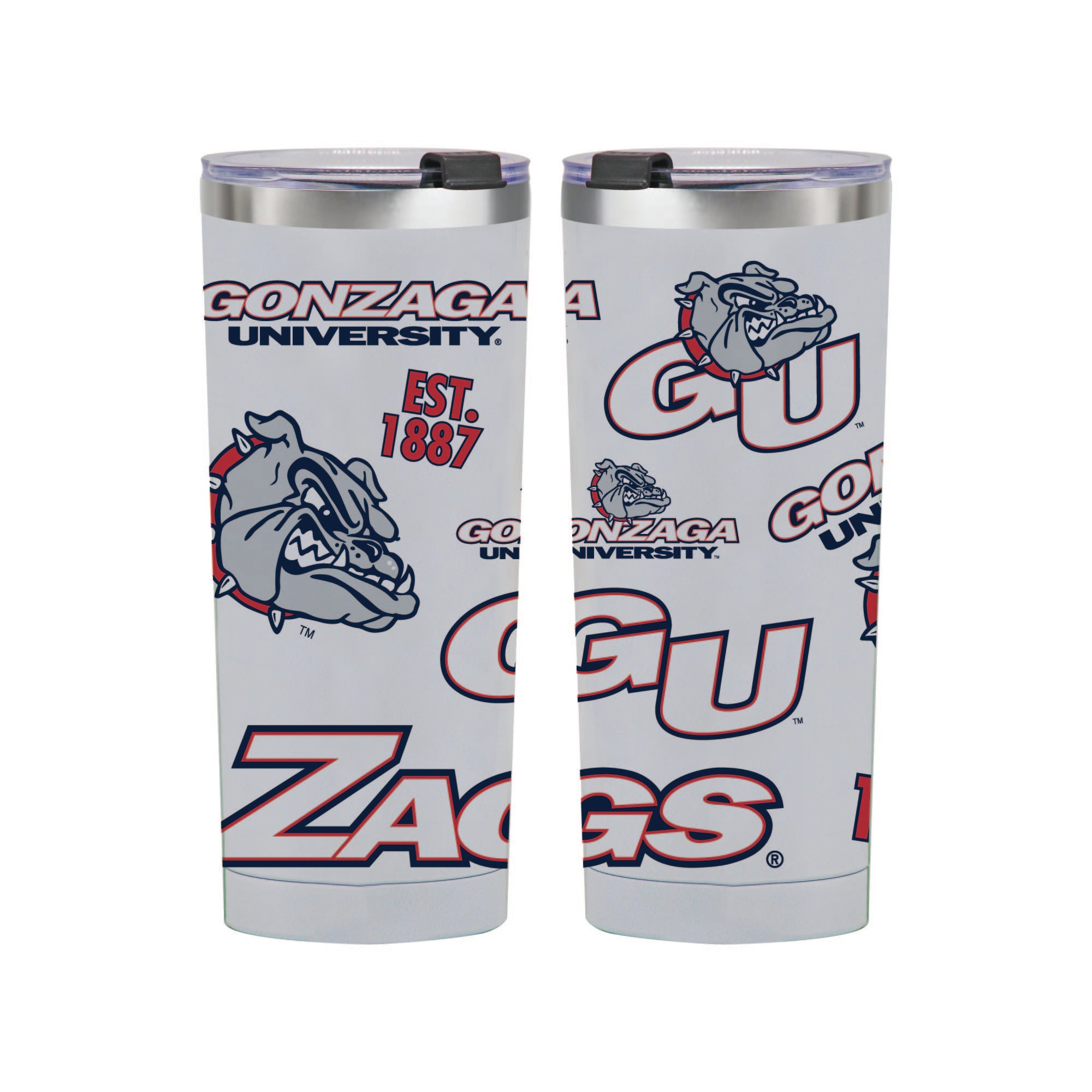 24oz Gonzaga Bulldogs Medley Stainless Steel Tumbler